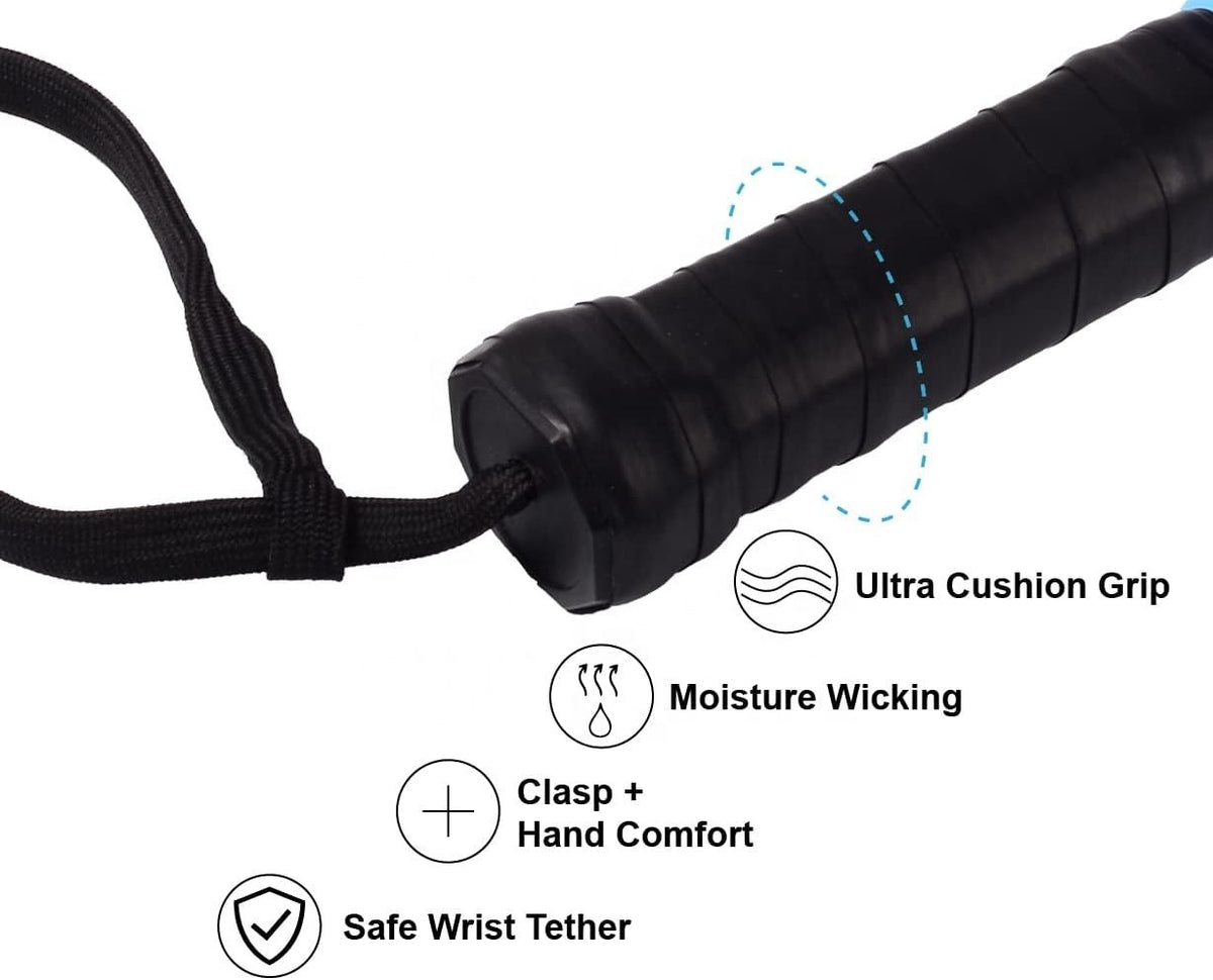 Comfortable grip and wrist strap
