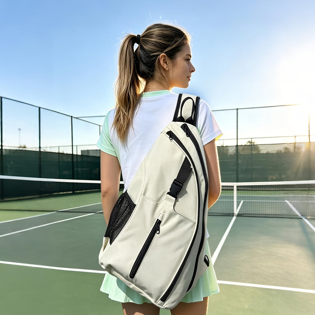 Padel Racket Sling Bag with Fence Hook & Bottle Pocket