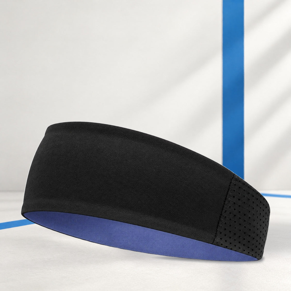 Breathable Wide Sports Headband with Mesh Panel