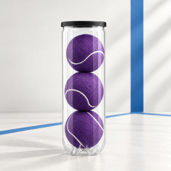 Coloured Padel Training Balls – 3 in a Clear Tube, Purple, Blue or Pink