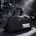 Padel Print Sports Holdall with Shoe Compartment – Black