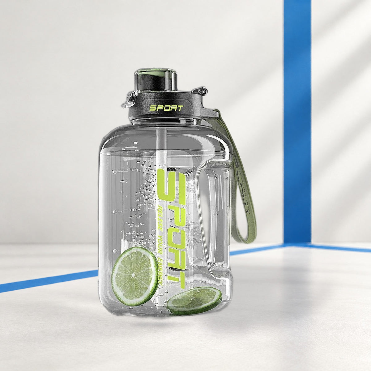 Large Sports Water Bottle with Straw and Handle – 1.7L or 2.5L