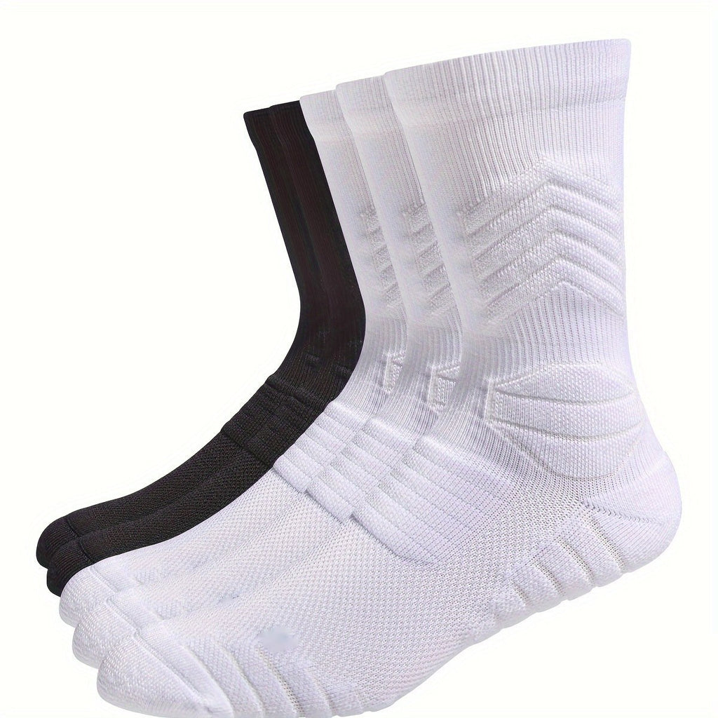 Men's Cushioned Padel Socks – 5 Pairs, Mid-Calf Sports Socks