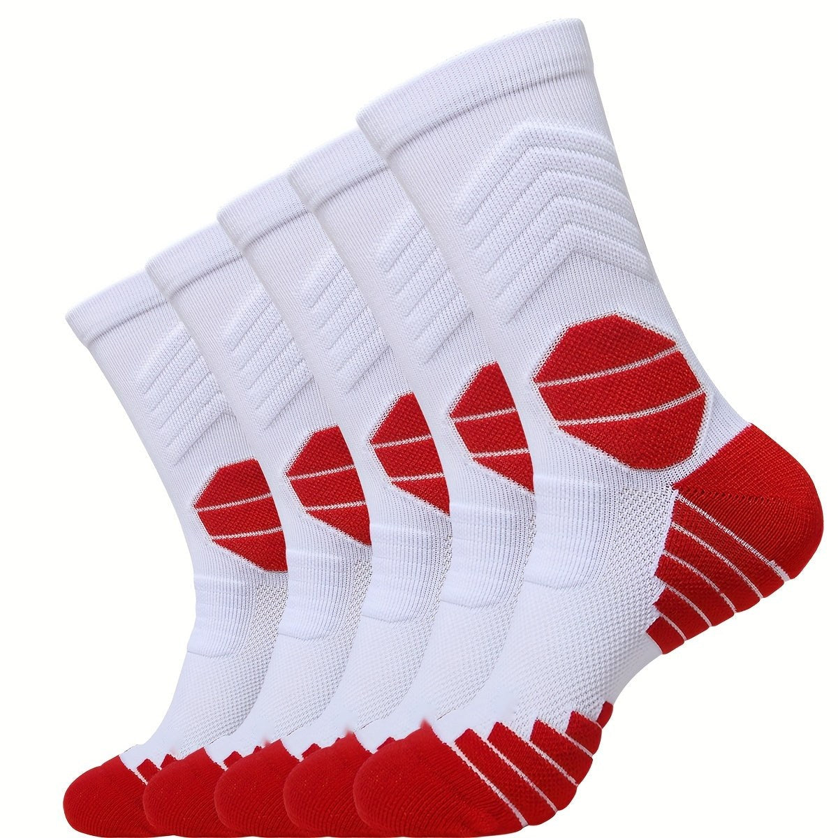 Men's Cushioned Padel Socks – 5 Pairs, Mid-Calf Sports Socks