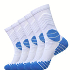 Men's Cushioned Padel Socks – 5 Pairs, Mid-Calf Sports Socks