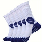 Men's Cushioned Padel Socks – 5 Pairs, Mid-Calf Sports Socks