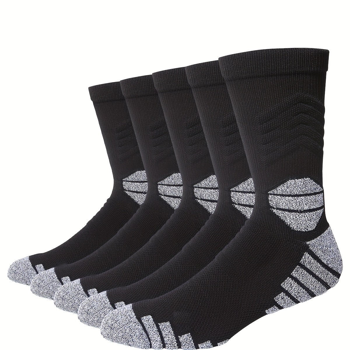 Men's Cushioned Padel Socks – 5 Pairs, Mid-Calf Sports Socks