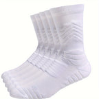 Men's Cushioned Padel Socks – 5 Pairs, Mid-Calf Sports Socks
