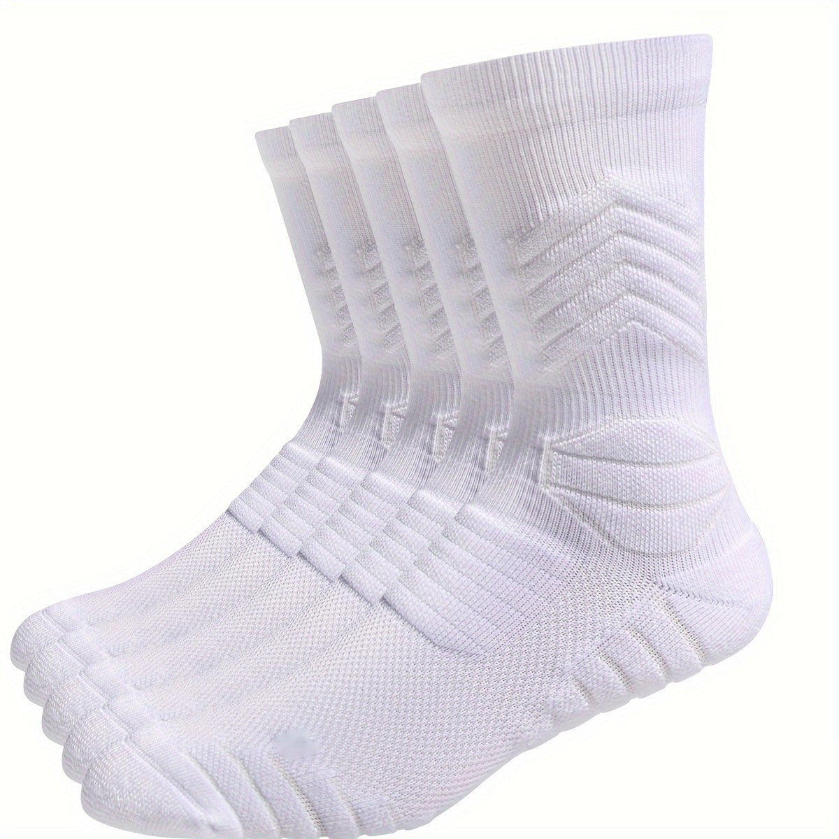 Men's Cushioned Padel Socks – 5 Pairs, Mid-Calf Sports Socks