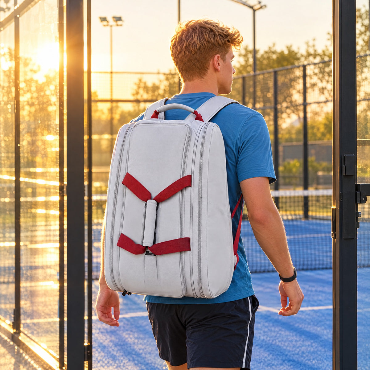 Padel Racket Backpack with Insulated Racket Pocket & Shoe Compartment