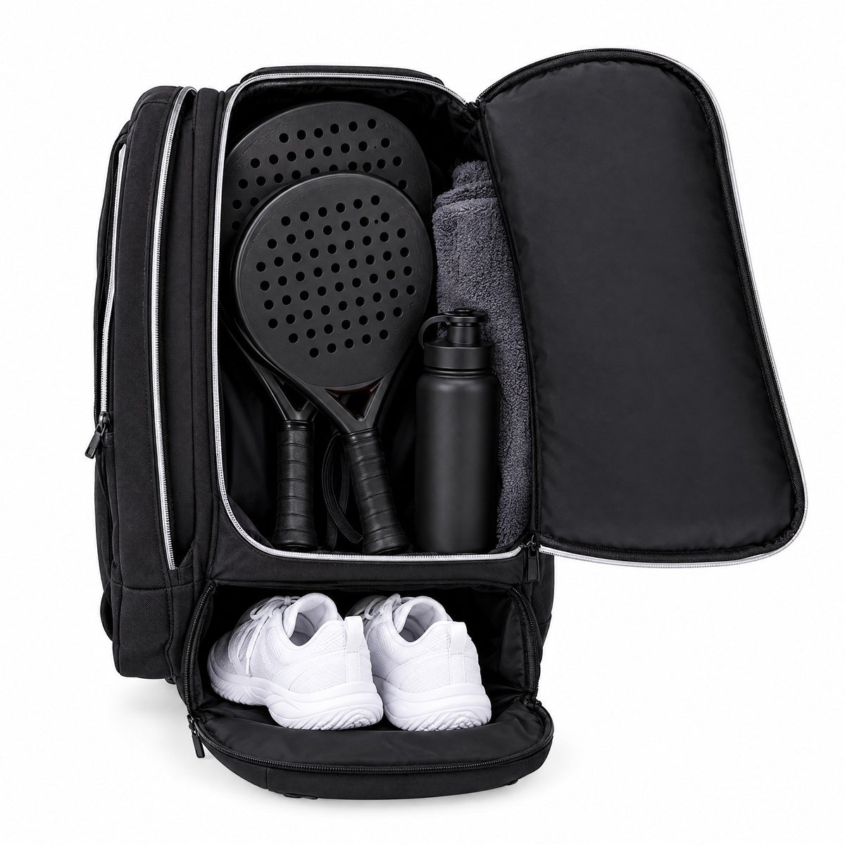 Padel Racket Backpack with Shoe Compartment – Waterproof, 2 Rackets