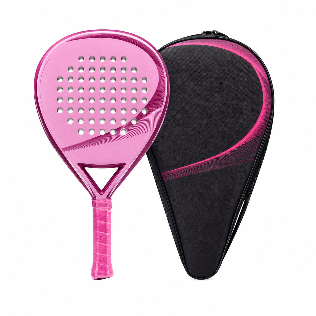 Padelviro Blossom Fibreglass Diamond Padel Racket – Pink, with Cover