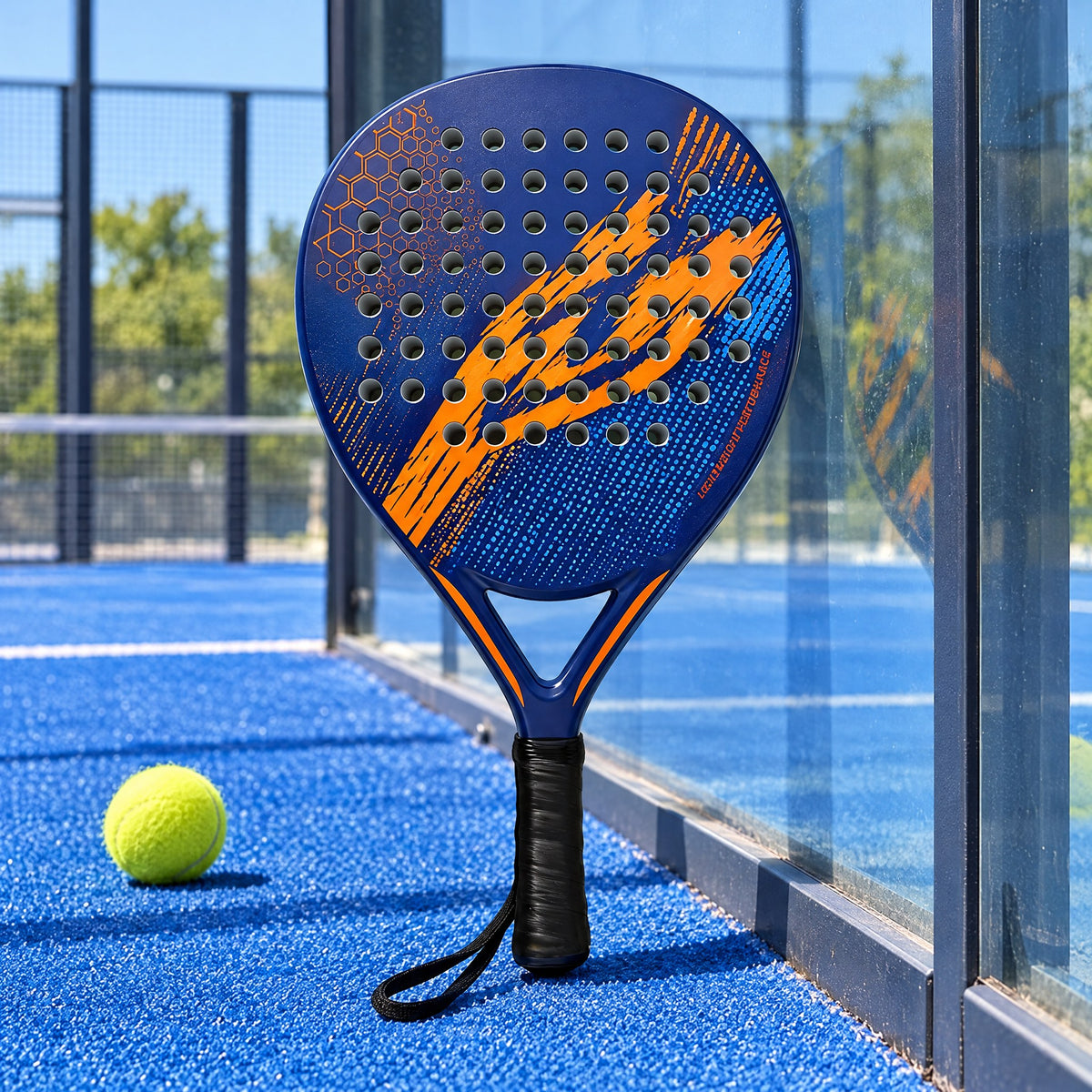 Padelviro Comet Carbon Padel Racket – Blue & Orange, Beginner
