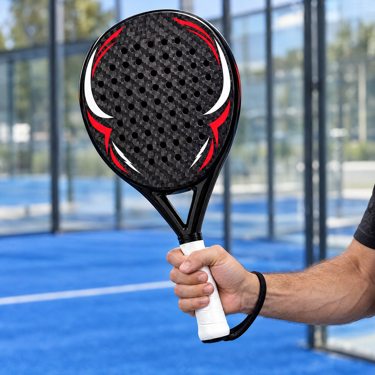 Padelviro Eclipse 12K Carbon Round Padel Racket – 38 mm, Control