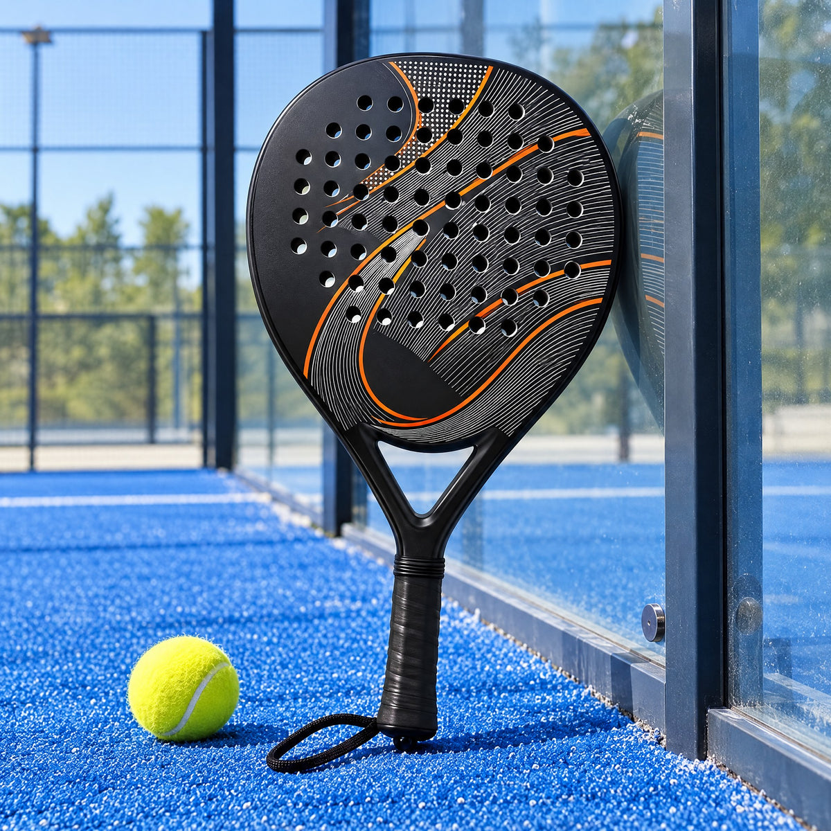 Padelviro Ember Carbon Padel Racket – Black & Orange, Beginner