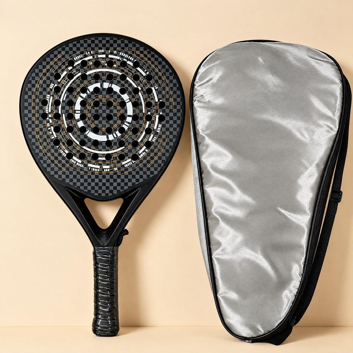 Padelviro Halo Carbon Round Padel Racket – 360g, with Cover