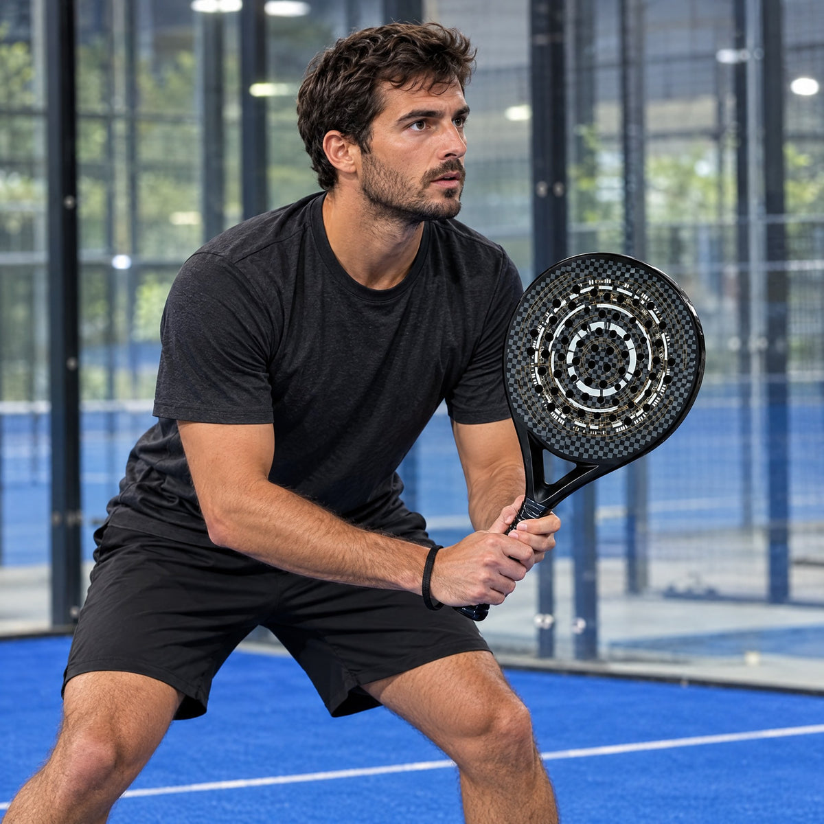 Padelviro Halo Carbon Round Padel Racket – 360g, with Cover