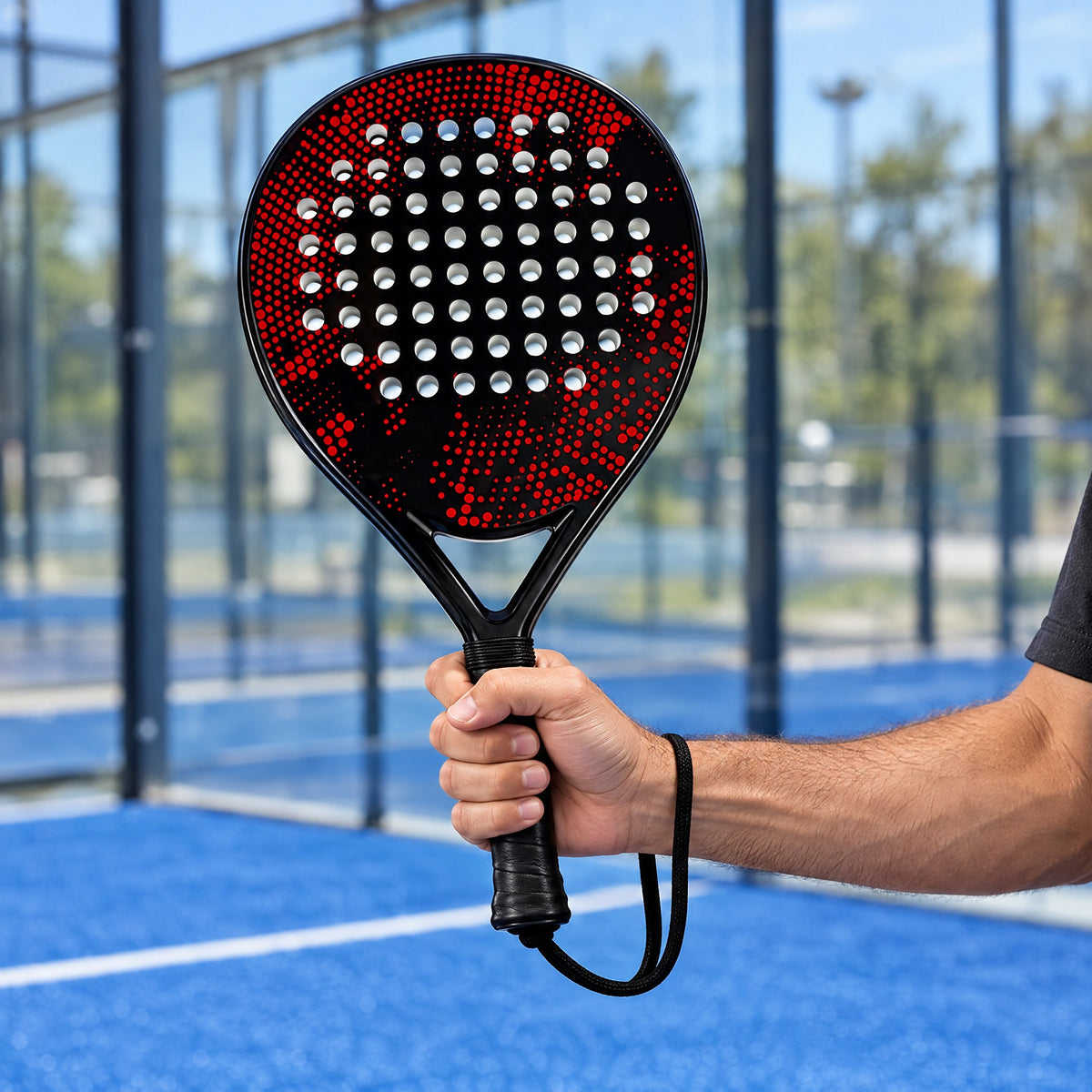 Padelviro Magma Carbon Round Padel Racket – 68 Holes, Beginner