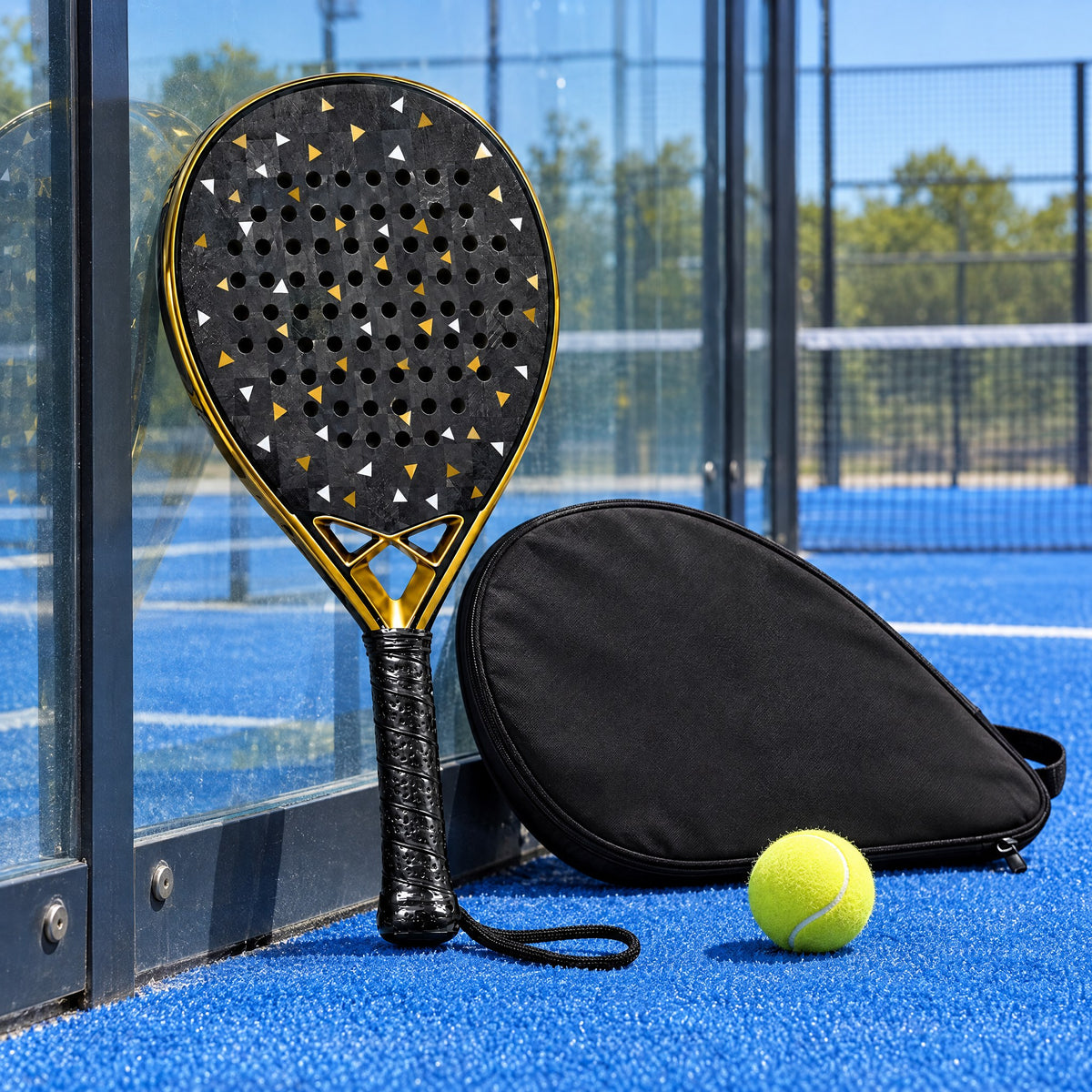 Black and gold, with its padded cover