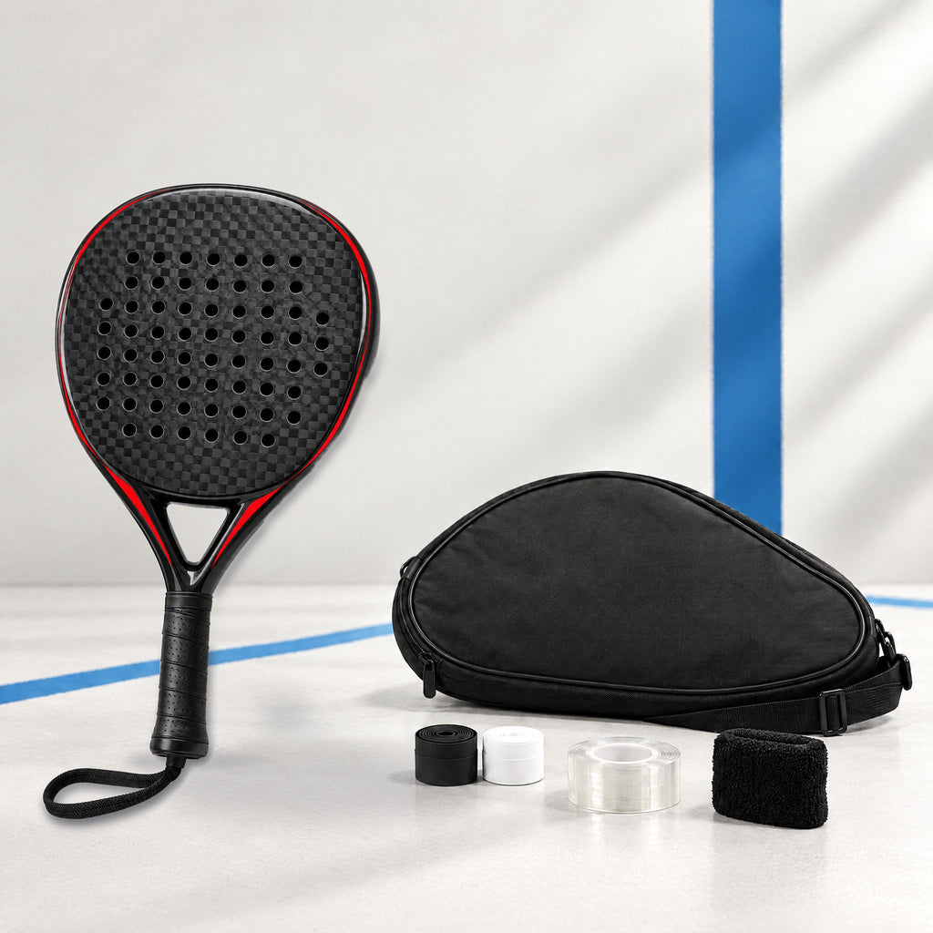 Padelviro Pulse 18K Carbon Padel Racket Gift Set – Bag, Overgrips & Tape