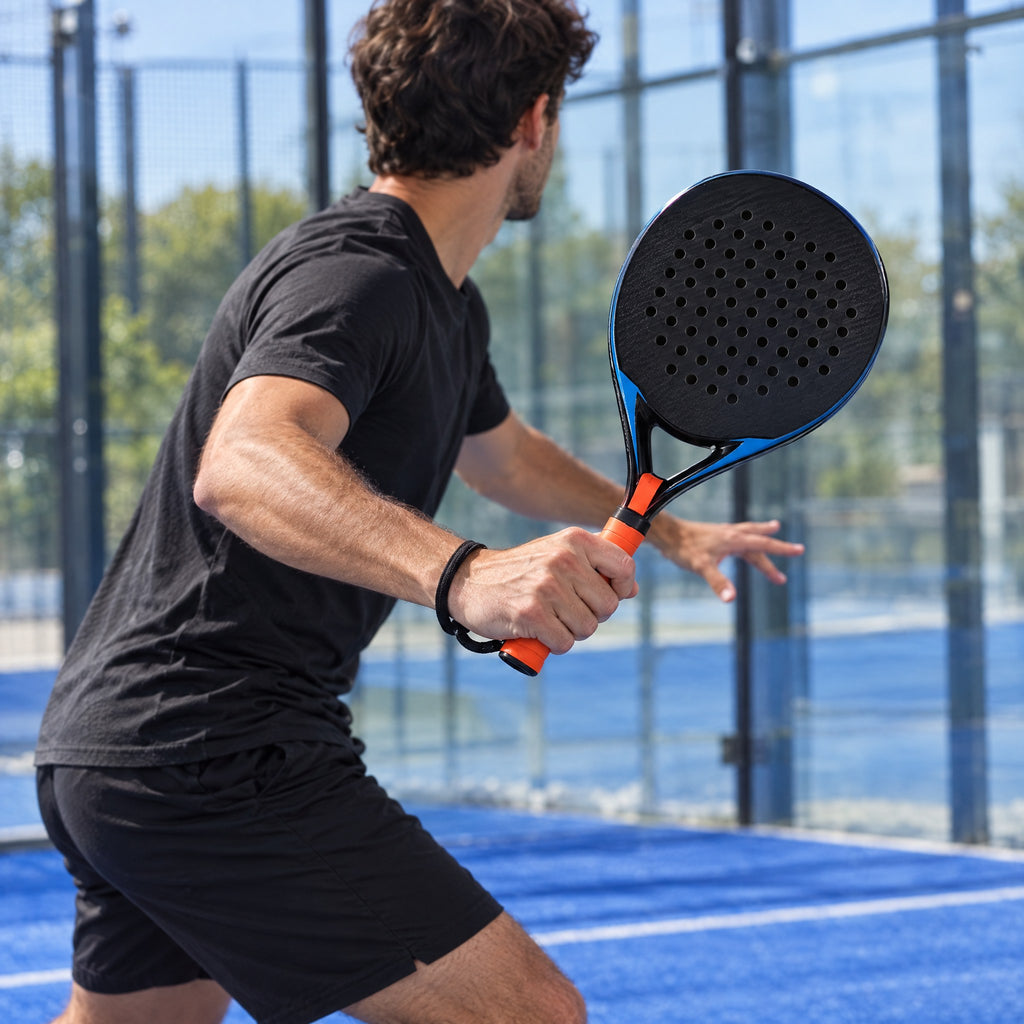 Padelviro Rally Carbon Round Padel Racket – EVA Core, 360g, With Cover