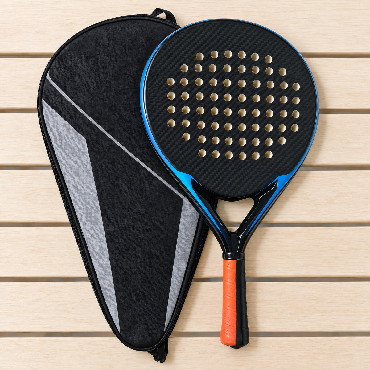 Padelviro Rally Carbon Round Padel Racket – EVA Core, 360g, With Cover