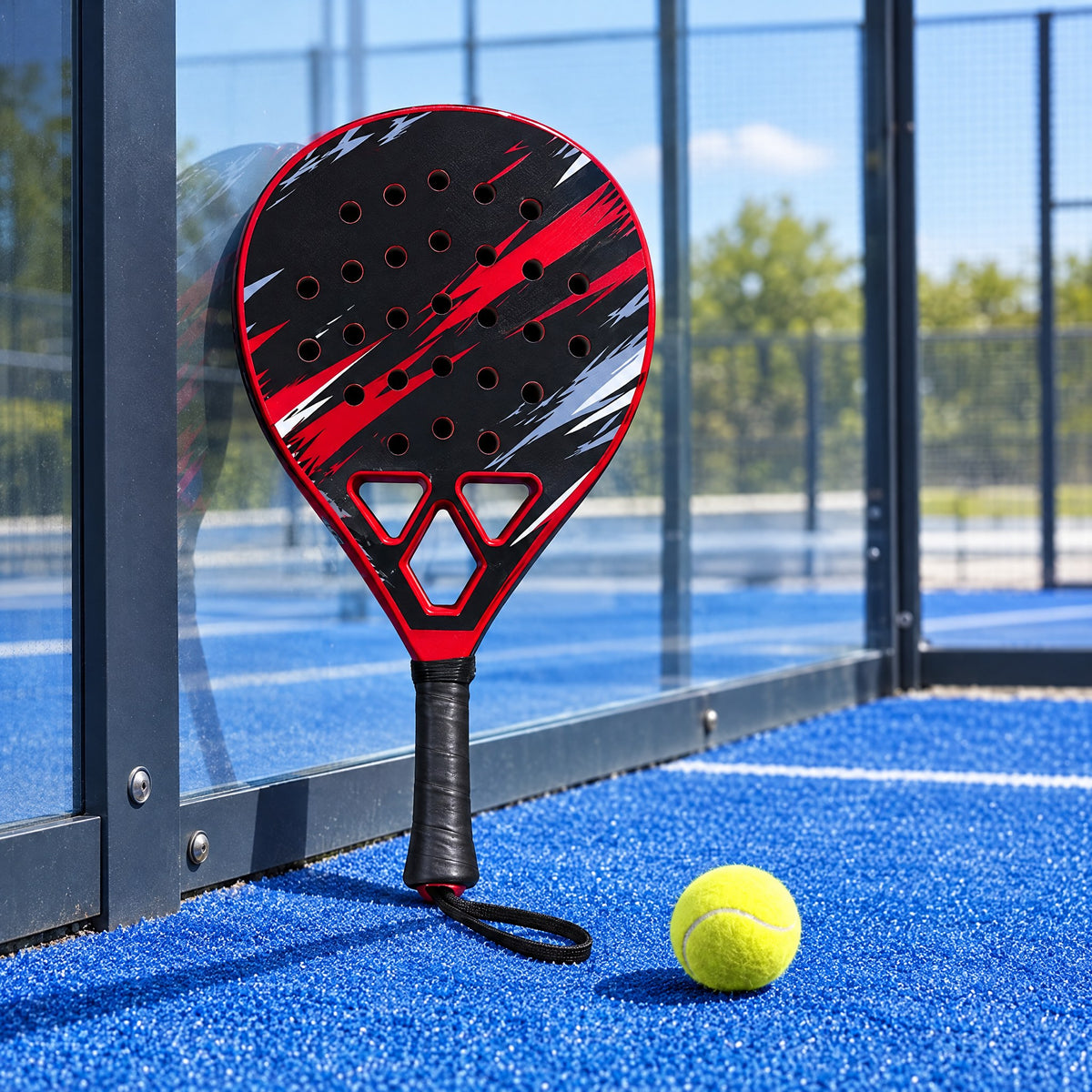 Padelviro Scarlet Fibreglass Padel Racket Set with Ball – Beginner