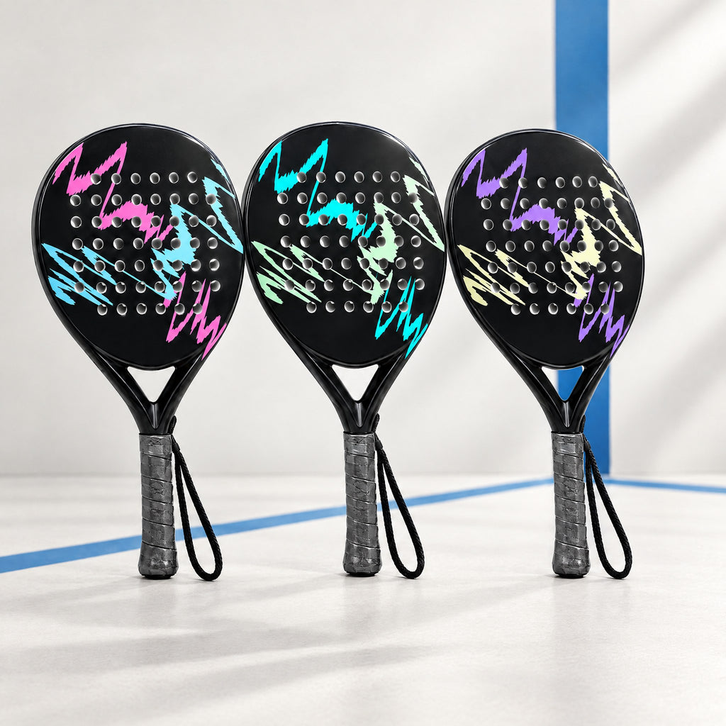 Padelviro Scribble Carbon Round Padel Racket with Cover – Beginner