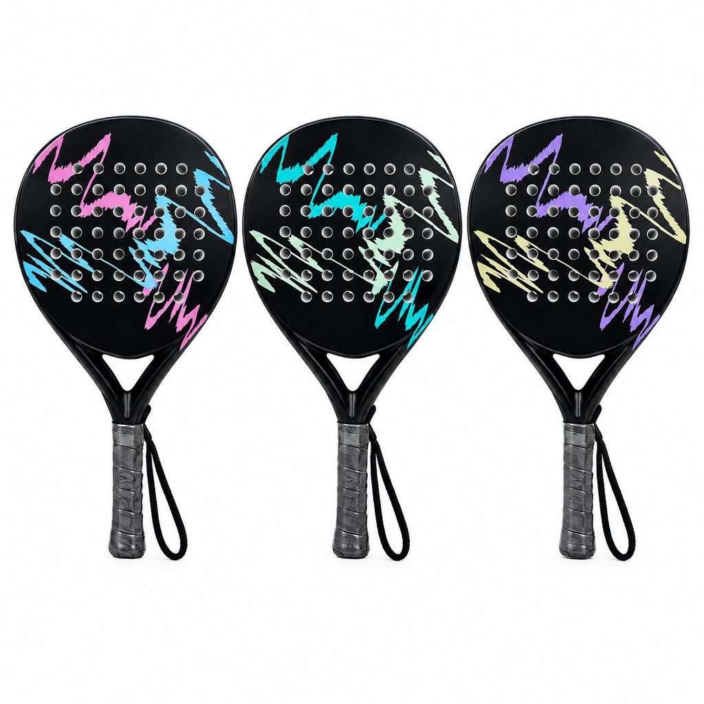 Padelviro Scribble Carbon Round Padel Racket with Cover – Beginner