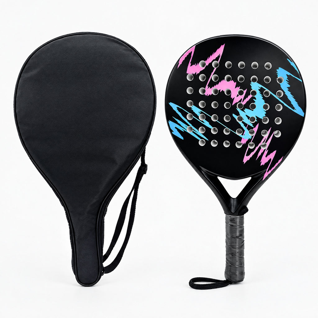 Padelviro Scribble Carbon Round Padel Racket with Cover – Beginner