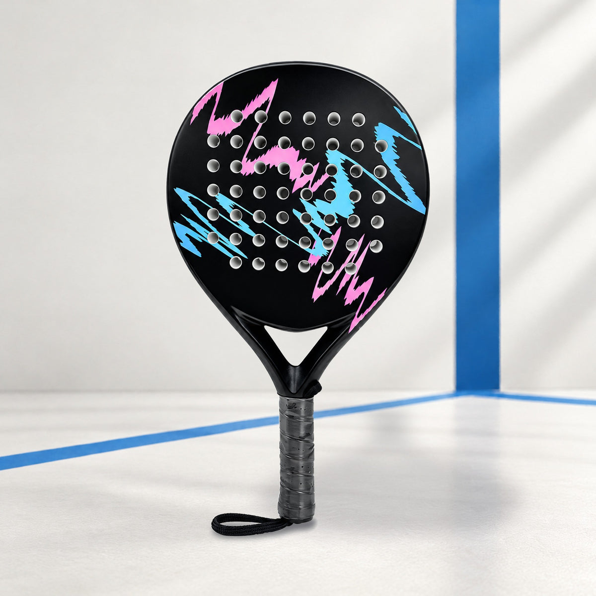 Padelviro Scribble Carbon Round Padel Racket with Cover – Beginner