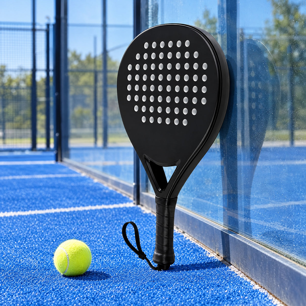 Padelviro Shadow Plain Black Carbon Padel Racket – Beginner