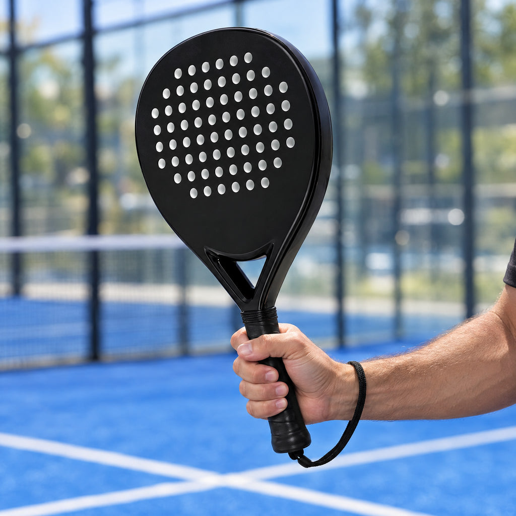 Padelviro Shadow Plain Black Carbon Padel Racket – Beginner