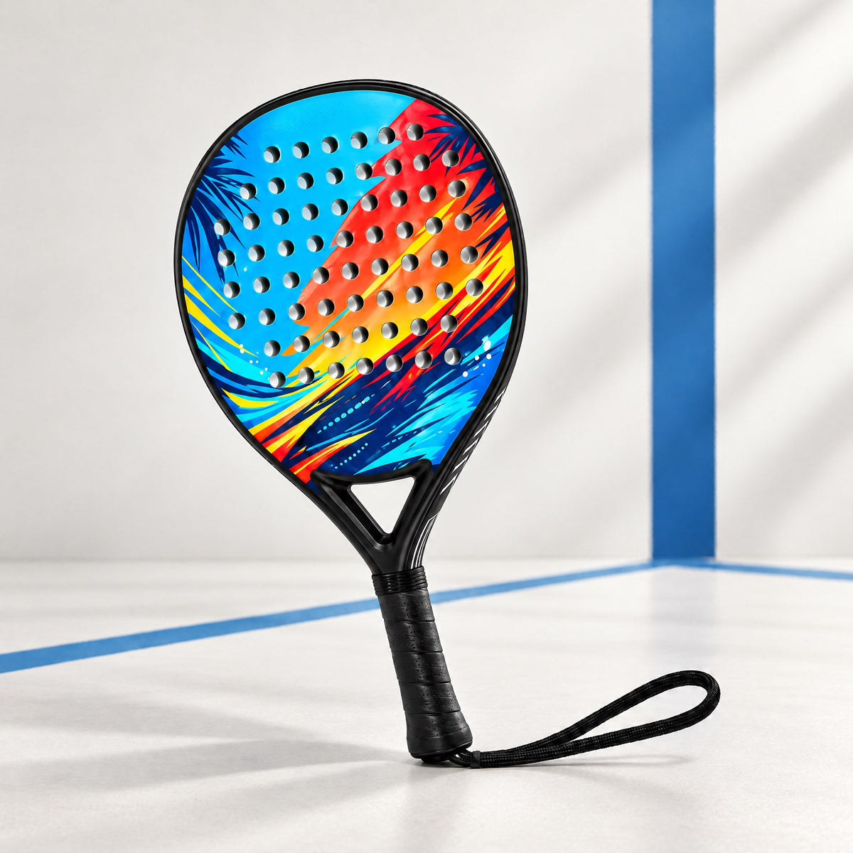 Padelviro Sunset Carbon Padel Racket – Orange & Blue, Beginner