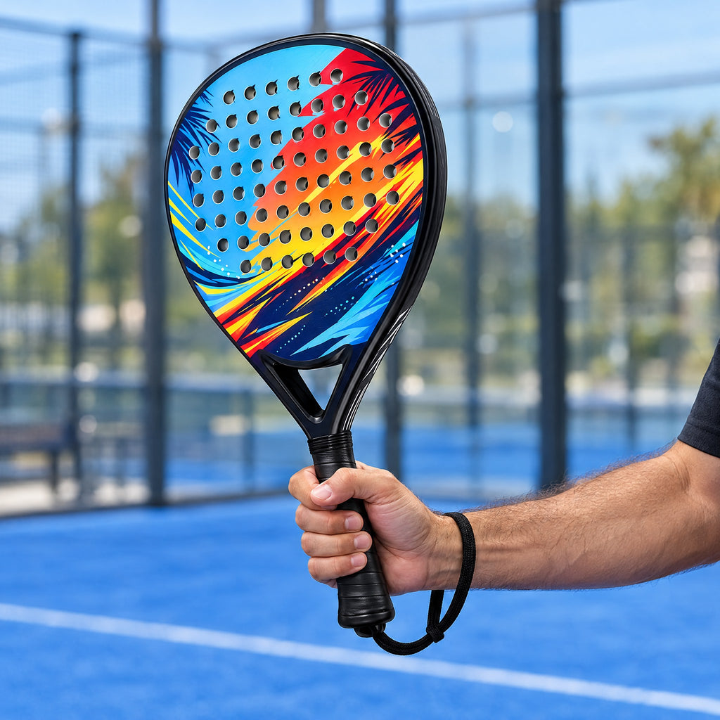 Padelviro Sunset Carbon Padel Racket – Orange & Blue, Beginner