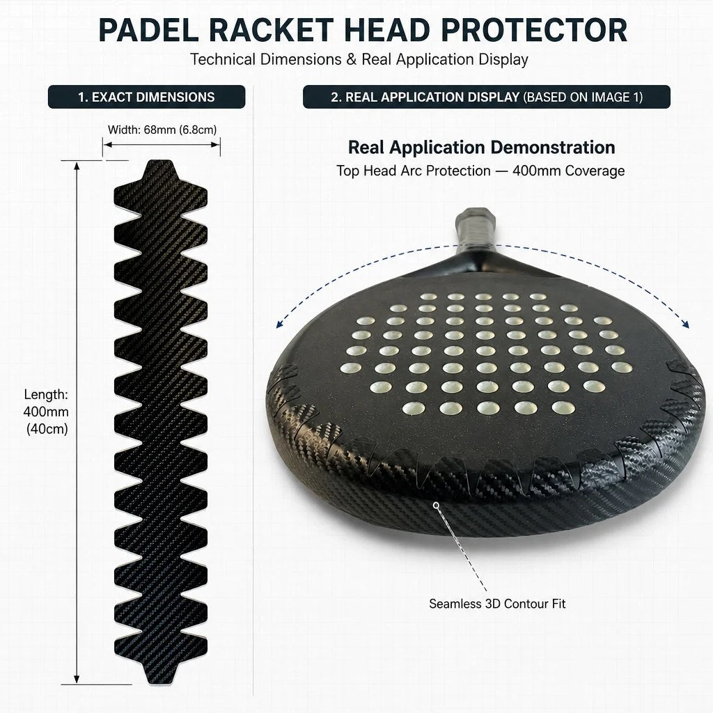 PatsSport 3K Carbon-Look Padel Frame Protection Tape – 3 Shapes