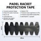 PatsSport 3K Carbon-Look Padel Frame Protection Tape – 3 Shapes