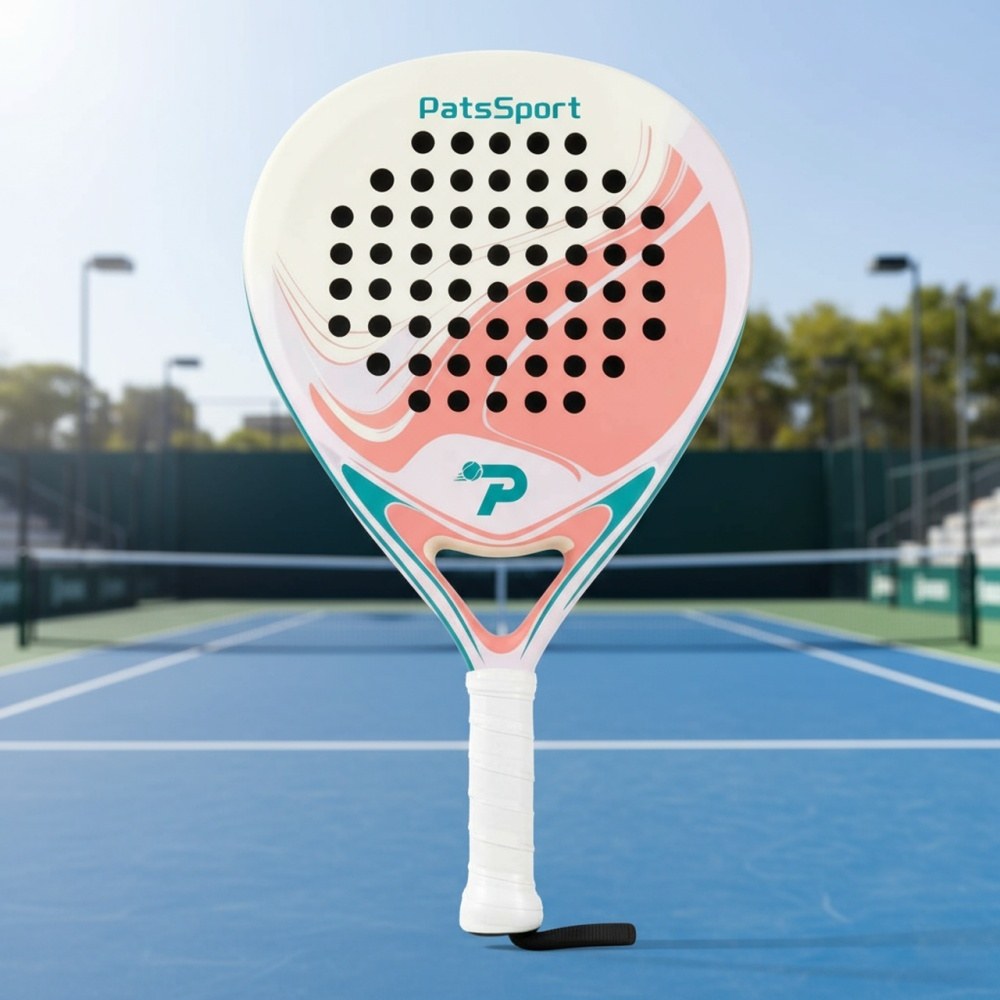 PatsSport Aquarelle Carbon Diamond Padel Racket – Matte White