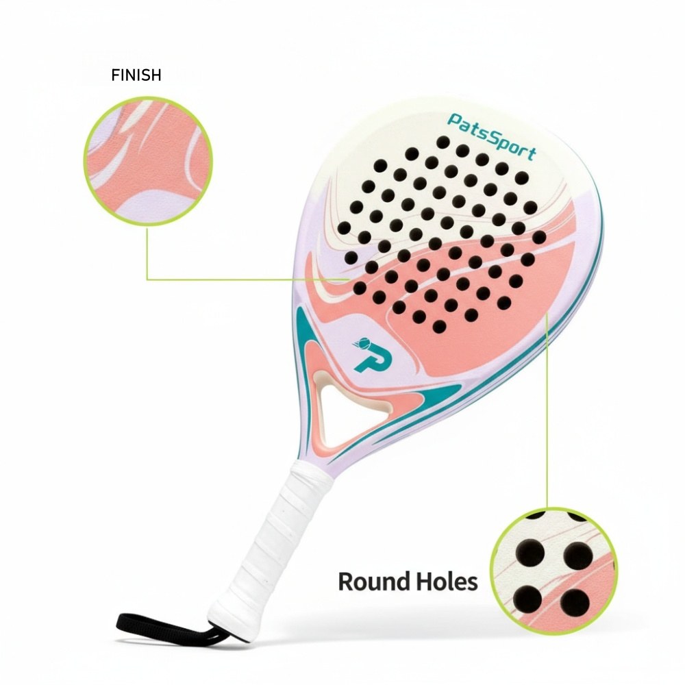 PatsSport Aquarelle Carbon Diamond Padel Racket – Matte White
