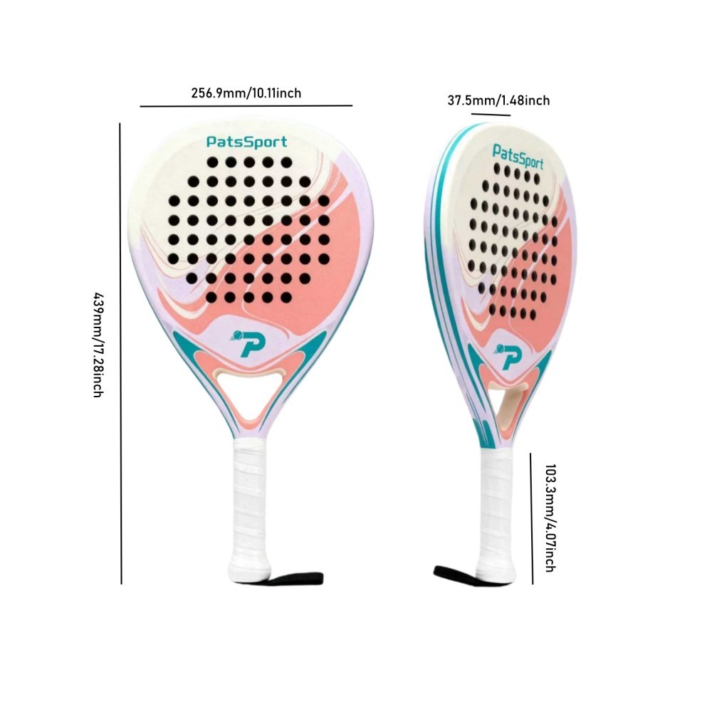 PatsSport Aquarelle Carbon Diamond Padel Racket – Matte White