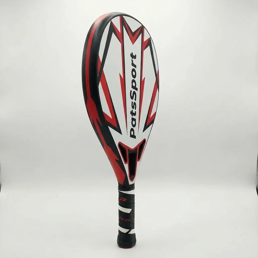PatsSport Arrow Carbon Padel Racket – White & Red, 365 g