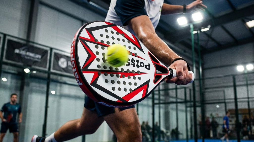 PatsSport Arrow Carbon Padel Racket – White & Red, 365 g