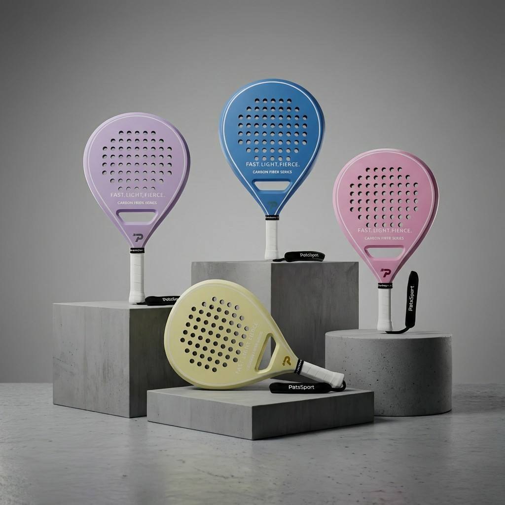 PatsSport Breeze Carbon Padel Racket – 60 Holes, 360 g, Pastel