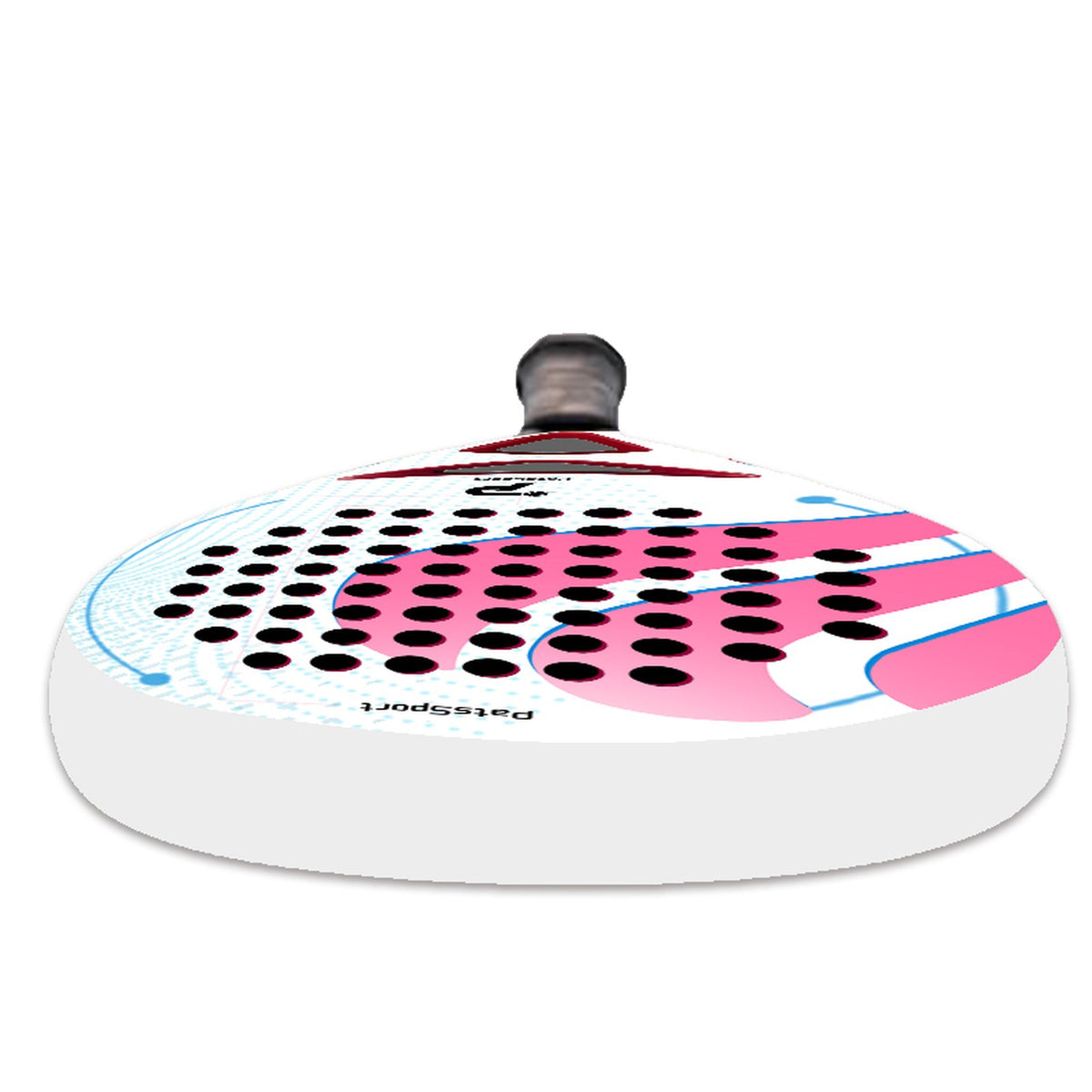 PatsSport Brushstroke Carbon Padel Racket – White & Pink