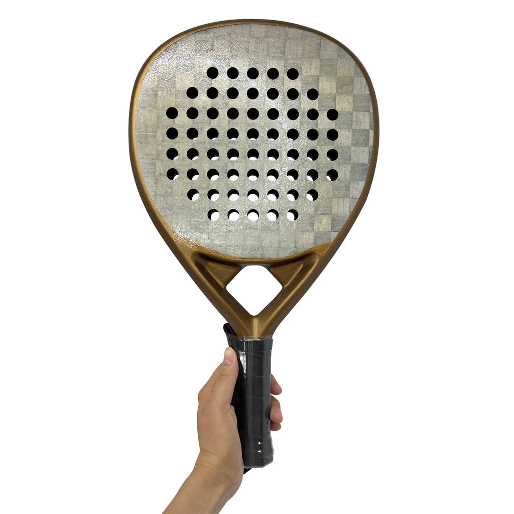PatsSport Champagne 18K Carbon Padel Racket – Gold Frame, 3D Finish