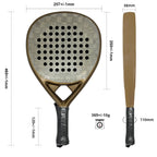 PatsSport Champagne 18K Carbon Padel Racket – Gold Frame, 3D Finish