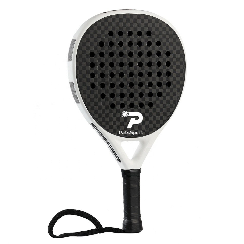 PatsSport Checkmate 18K Carbon Diamond Padel Racket – White Frame