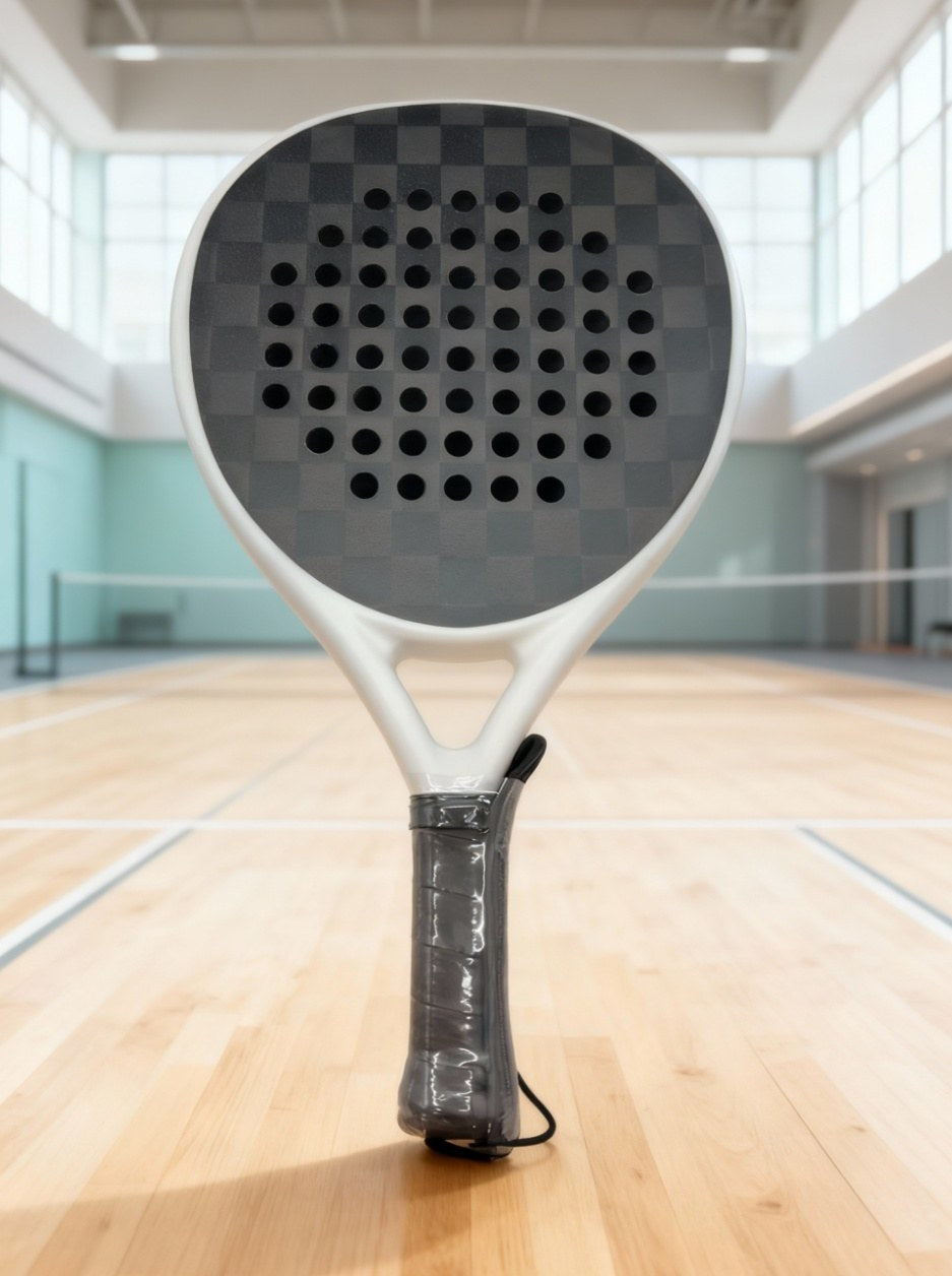 PatsSport Checkmate 18K Carbon Diamond Padel Racket – White Frame