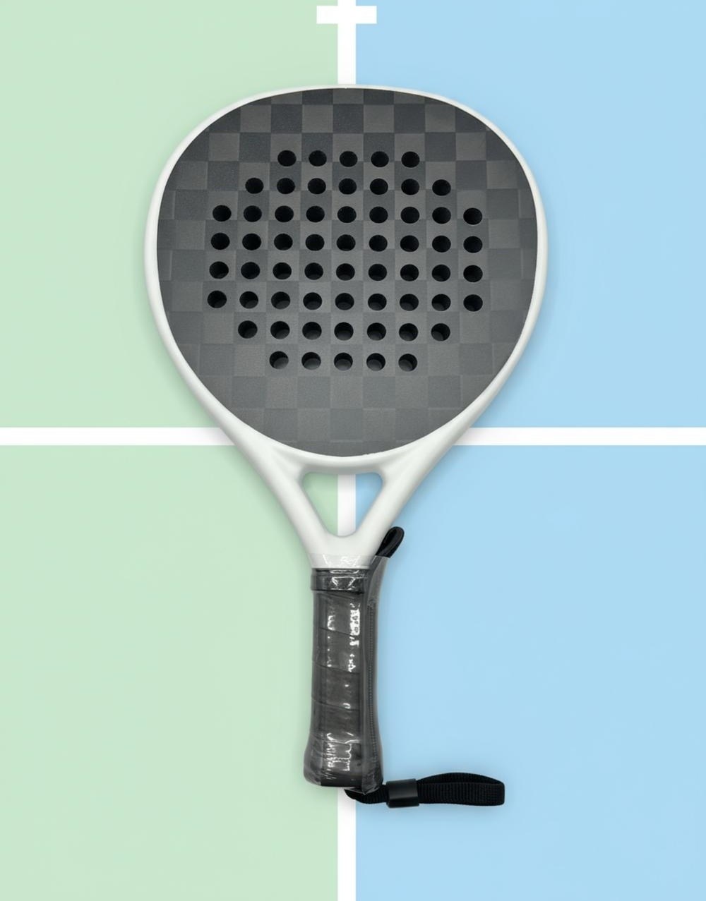 PatsSport Checkmate 18K Carbon Diamond Padel Racket – White Frame