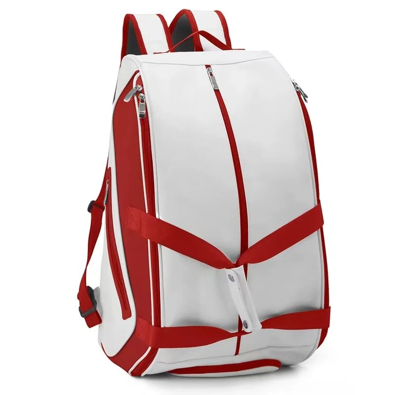 PatsSport Court Classic Padel Backpack – White with Green, Blue or Red Trim